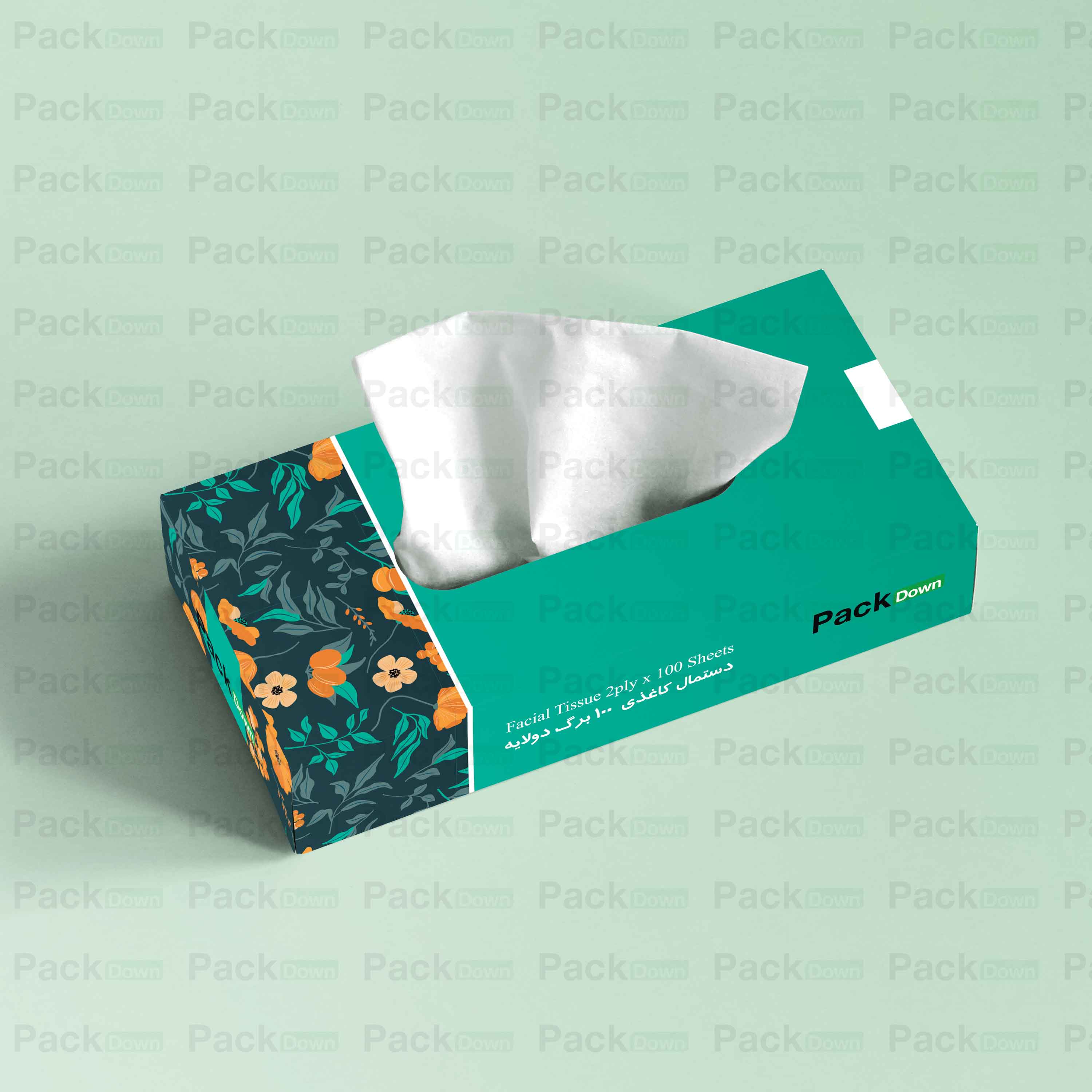 طرح جعبه دستمال کاغذی بهار